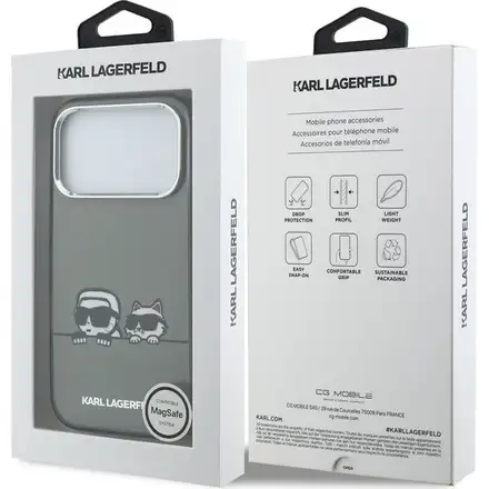 Karl Lagerfeld IML K&C Heads Logo MagSafe MagSafe kryt iPhone 17 Pro Max černý