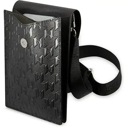 Karl Lagerfeld Saffiano Monogram Brašna na Telefon černá
