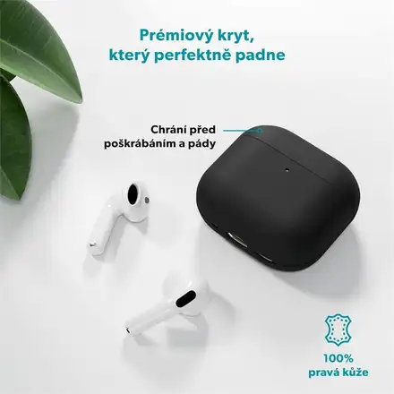 Epico Leather Case Airpods 4/4 (ANC) - černá