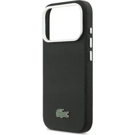 Lacoste Iconic Petit Pique Metal Logo MagSafe kryt iPhone 17 Pro černý