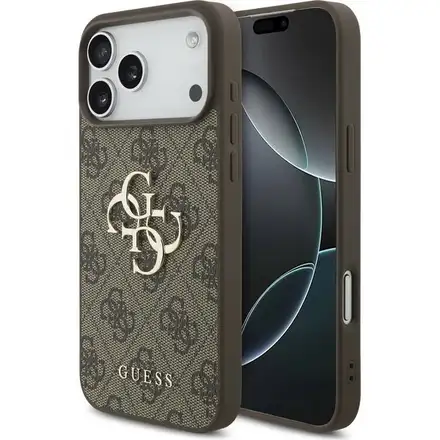 Guess PU 4G Metal Logo kryt iPhone 17 Pro hnědý