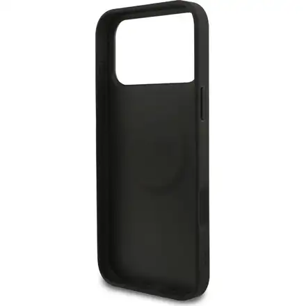 Guess PU Leather 4G Colored Ring MagSafe kryt iPhone 17 Pro černý