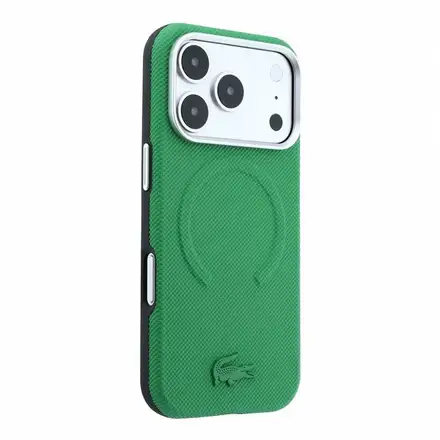 Lacoste PVC Petit Pique Semi Wrap Embossed MagSafe kryt iPhone 18 Pro Max zelený