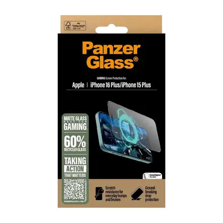 PanzerGlass ochranné sklo UWF Gaming pro iPhone 16 Plus/15 Plus-Black Frame