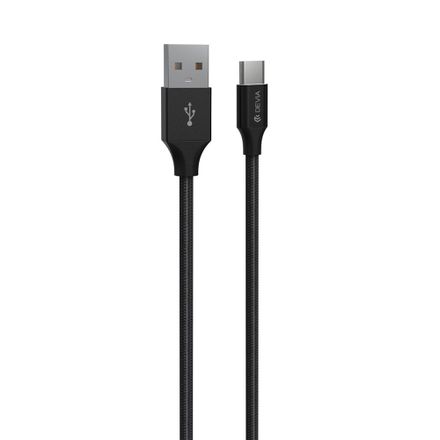 Devia kabel USB-A to USB-C Gracious Woven Cable 2m - Black