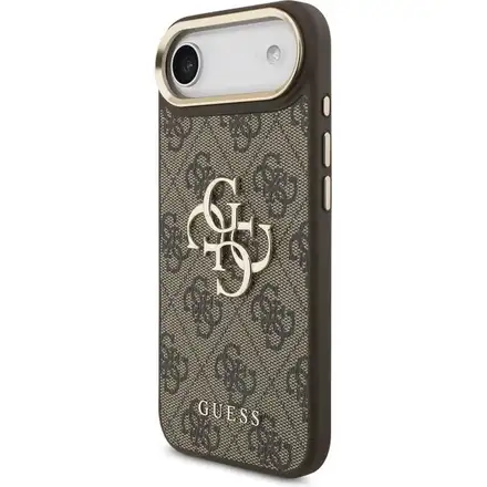 Guess PU Leather 4G Metal Logo Gold Frame kryt iPhone Air hnědý