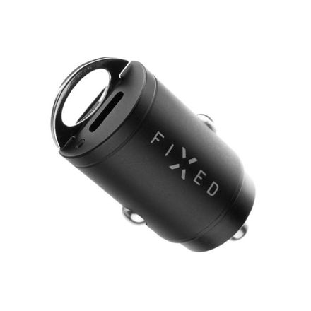 FIXED Autonabíječka s 2x USB-C výstupem, PD30W - černá