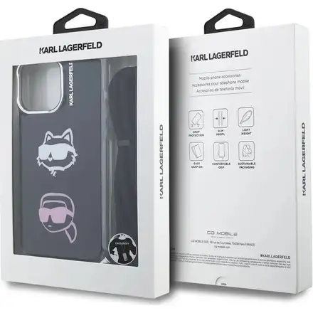 Karl Lagerfeld IML Crossbody K&CH Heads kryt iPhone 16 Pro černý