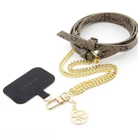 Guess Crossbody Popruh 4G Chain with Charm hnědý