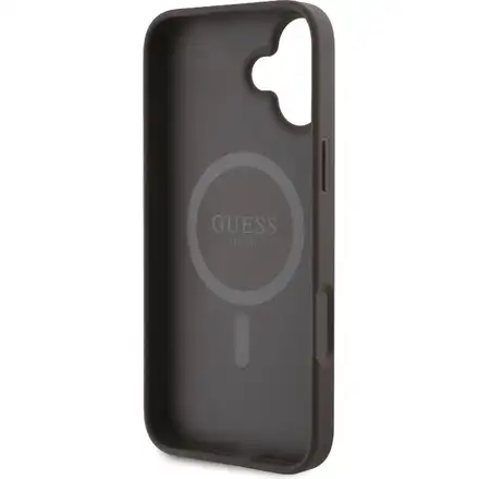 Guess PU Leather 4G Big Love Logo MagSafe kryt iPhone 16 hnědý