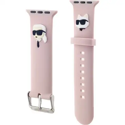 Karl Lagerfeld Karl and Choupette Head NFT Řemínek pro Apple Watch 38/40/41 růžový