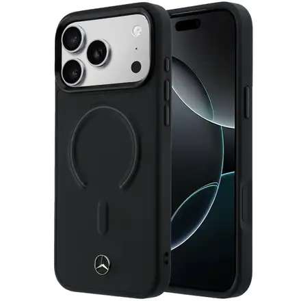 Mercedes PU Leather 3D MagSafe Zadní Kryt pro iPhone 17 Pro černý