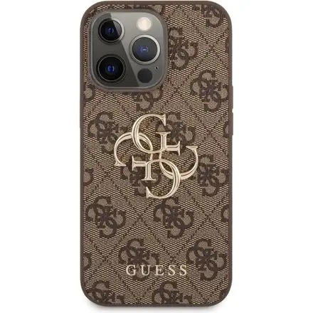 Guess PU 4G Metal Logo kryt iPhone 13 Pro hnědý