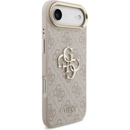 Guess PU Leather 4G Metal Logo Gold Frame kryt iPhone Air růžový