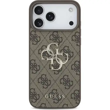 Guess PU 4G Metal Logo kryt iPhone 17 Pro hnědý
