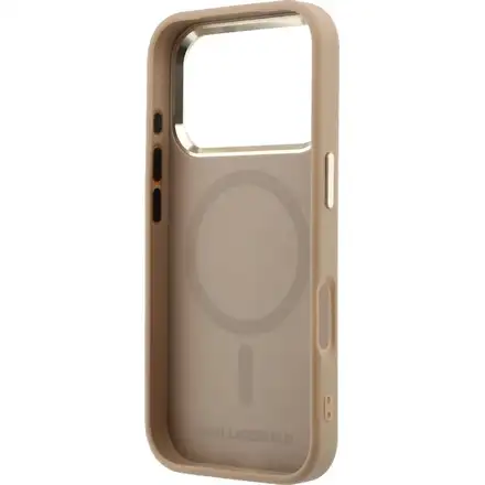 Karl Lagerfeld PU Perforated Monogram MagSafe MagSafe kryt iPhone 17 Pro hnědý