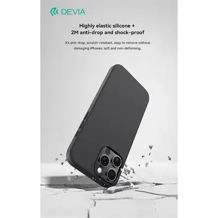 Devia kryt Nature Series Silicone Magnetic Case pro iPhone 16 - Black
