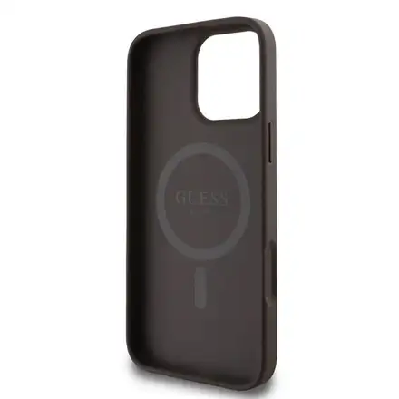 Guess PU Leather 4G Colored Ring MagSafe kryt iPhone 16 Pro Max hnědý