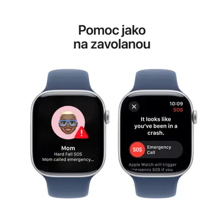 Apple Watch Series 10 GPS 46mm Stříbrný hliník s denimovým sportovním řemínkem - M/L