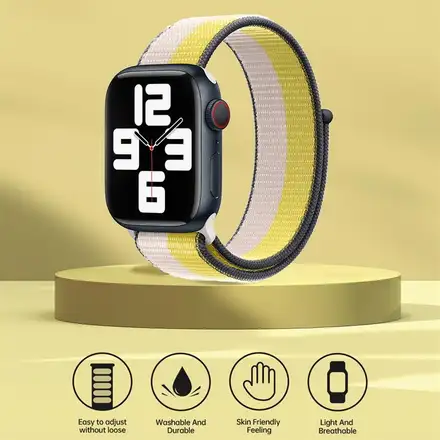 Devia řemínek Nylon Braided Two-Tone Loop pro Apple Watch 44/45/46mm - Oat Milk