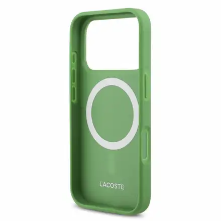Lacoste PVC Iconic Petit Pique Metal MagSafe kryt iPhone 18 Pro zelený