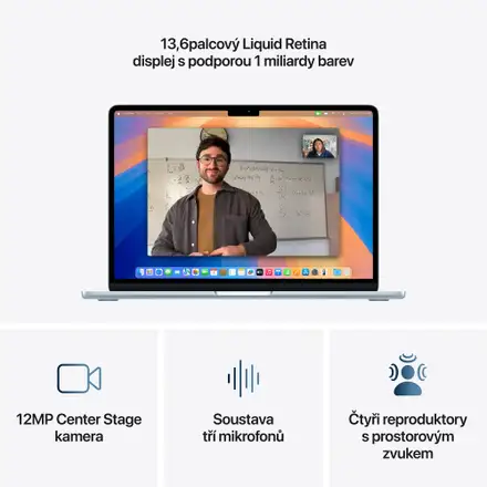 MacBook Air 13"Apple M4 10core CPU 10core GPU 16GB 512GB Blankytně modrý CZ