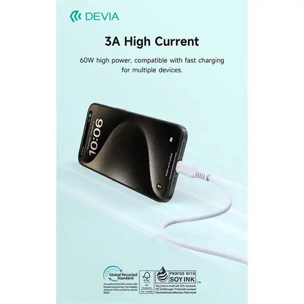 Devia kabel USB-C to USB-C GRS Series Cable 1m - White
