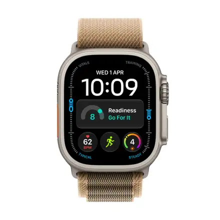Apple Watch Ultra 4 GPS + Cellular 49mm Natural Titanium Case with Desert Alpine Loop - S