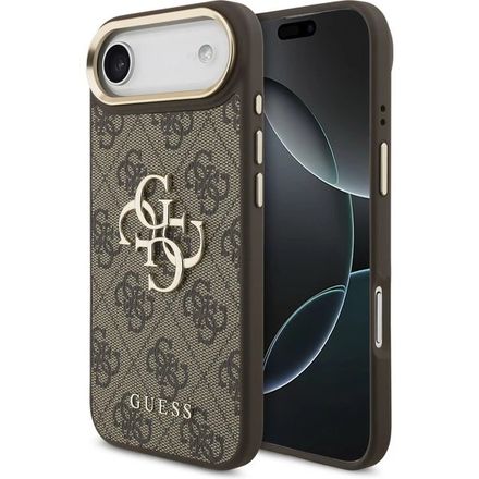 Guess PU Leather 4G Metal Logo Gold Frame kryt iPhone Air hnědý