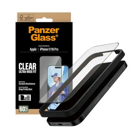 PanzerGlass ochranné sklo UWF pro iPhone 17/16 Pro-Black Frame