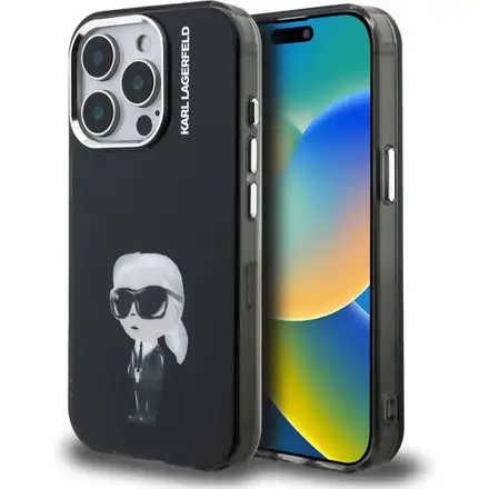 Karl Lagerfeld IML Aquarelle Karl kryt iPhone 15 Pro černý