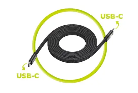 Mobile Origin Magnetic Flat Patented Cable USB-C to USB-C 1m - Black