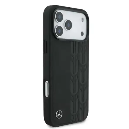Mercedes Leather Laurel Leaves MagSafe Zadní Kryt pro iPhone 17 Pro Max černý
