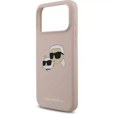 Karl Lagerfeld Liquid Silicone Double Heads MagSafe kryt iPhone 17 Pro Max růžový