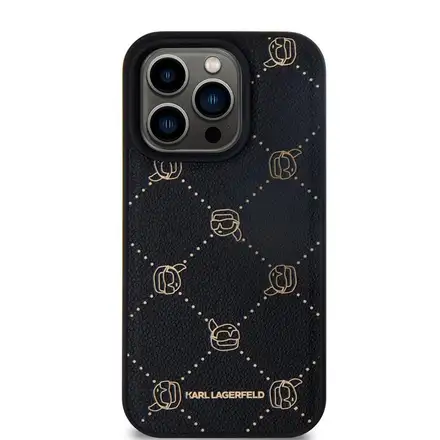 Karl Lagerfeld PU Karl Heads Pattern Magsafe kryt iPhone 15 Pro Max černý