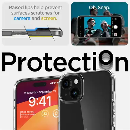 Spigen kryt Crystal Flex pro iPhone 15 - Crystal Clear