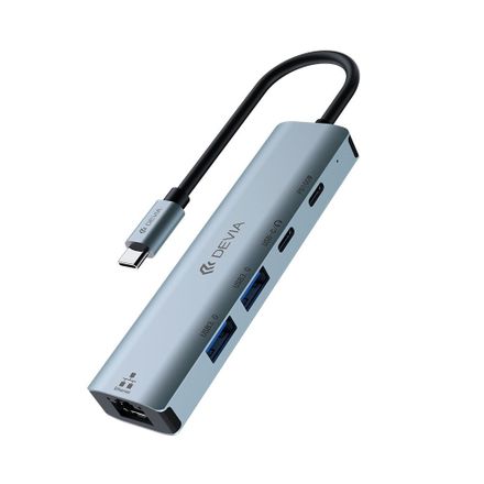 Devia USB-C Hub Leopard Series 5-in-1 EC701-Deep Gray