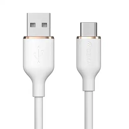 Devia kabel USB-A to USB-C Jelly Series Silicone Cable 1.2m - White