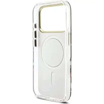 Guess PC/TPU Mirror Glitter Cherry MagSafe kryt iPhone 17 Pro Max bílý