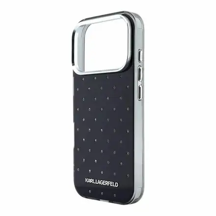 Karl Lagerfeld IML Rhinestones Allover kryt iPhone 18 Pro černá