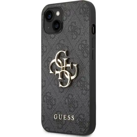 Guess PU 4G Metal Logo kryt iPhone 14 hnědý