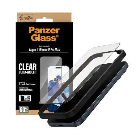PanzerGlass ochranné sklo UWF pro iPhone 17 Pro Max - Black Frame