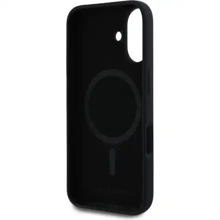Karl Lagerfeld Liquid Silicone Karl and Choupette MagSafe kryt iPhone 16 černý