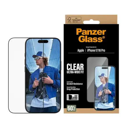 PanzerGlass ochranné sklo UWF pro iPhone 17/16 Pro-Black Frame