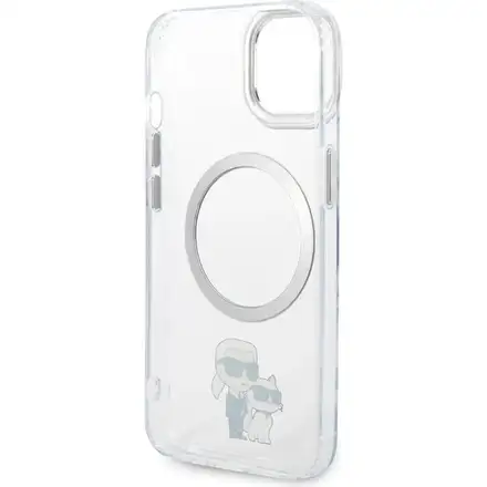 Karl Lagerfeld IML Karl and Choupette MagSafe kryt iPhone 15 průhledný