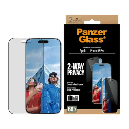 PanzerGlass ochranné sklo UWF 2-Way Privacy pro iPhone 17 Pro-Black Frame