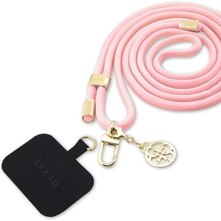Guess Crossbody Popruh Cord 4G Charm růžový