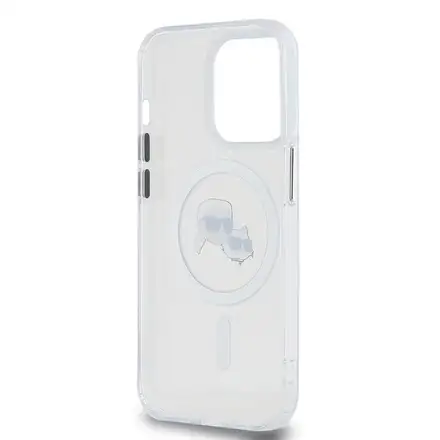 Karl Lagerfeld IML K&CH Heads Metal Frame MagSafe kryt iPhone 15 Pro průhledná