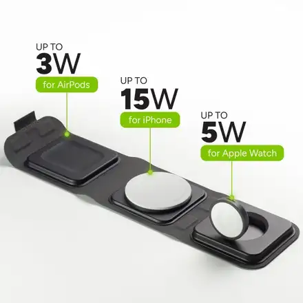 Mophie 3v1 cestovní nabíječka s MagSafe - černá