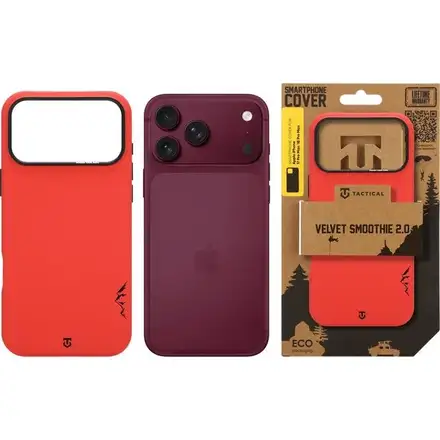 Tactical MagForce Velvet Smoothie 2.0 Kryt Apple iPhone 18 Pro Max/17 Pro Max červený